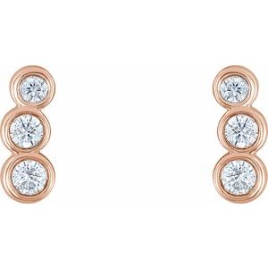 14K Rose 1/8 CTW Natural Diamond Petite Ear Climbers