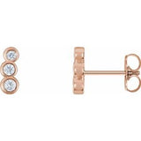 14K Rose 1/8 CTW Natural Diamond Petite Ear Climbers