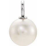 14K White Cultured White Freshwater Pearl Pendant