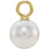 14K Yellow Cultured White Freshwater Pearl Pendant