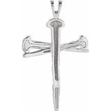 Platinum Nail Design Cross Pendant