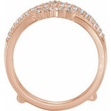 14K Rose 1/2 CTW Natural Diamond Ring Guard