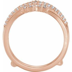 14K Rose 1/2 CTW Natural Diamond Ring Guard