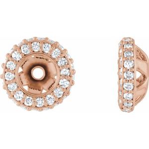 14K Rose 1/5 CTW Natural Diamond Earrings Jacket