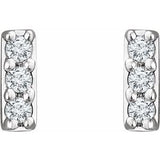 14K White .05 CTW Natural Diamond Bar Earrings