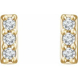 14K Yellow .05 CTW Natural Diamond Bar Earrings