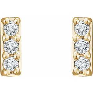 14K Yellow .05 CTW Natural Diamond Bar Earrings