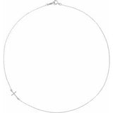 Platinum .04 CTW Natural Diamond Off-Center Sideways Cross 16" Necklace
