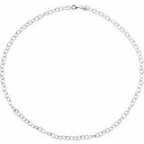 Sterling Silver 4.5 mm Knurled Cable 16" Chain