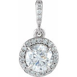 Platinum 9/10 CTW Natural Diamond Halo-Style Pendant