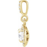 14K Yellow 9/10 CTW Natural Diamond Halo-Style Pendant