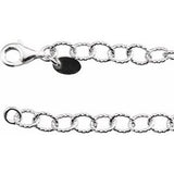 Sterling Silver 4.5 mm Knurled Cable 16" Chain