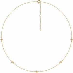 14K Yellow 1/6 CTW Natural Diamond 5-Station 16-18" Necklace