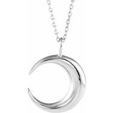 Platinum Crescent Moon 16-18" Necklace