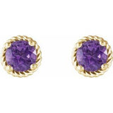14K Yellow Amethyst Rope Earrings