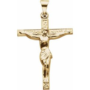 18K Yellow 24.5x19.2 mm Crucifix Pendant