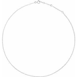 18K White 1.3 mm Adjustable Cable 16-18" Chain