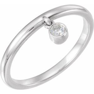 Platinum 1/10 CT Natural Diamond Fringe Ring
