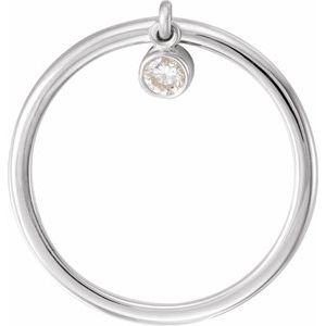 14K White 1/10 CT Natural Diamond Fringe Ring