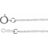 18K White 1.3 mm Cable 20" Chain