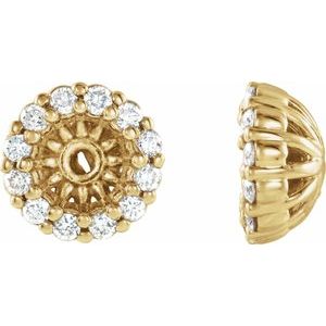 14K Yellow 1/8 CTW Natural Diamond Earring Jackets with 3.6 mm ID