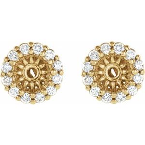 14K Yellow 1/8 CTW Natural Diamond Earring Jackets with 3.6 mm ID
