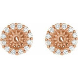 14K Rose 1/8 CTW Natural Diamond Earring Jackets with 3.6 mm ID
