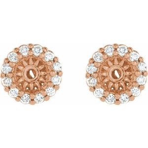 14K Rose 1/8 CTW Natural Diamond Earring Jackets with 3.6 mm ID