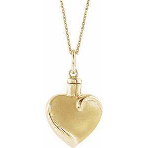 10K Yellow Heart Ash Holder 18" Necklace