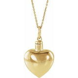 10K Yellow Heart Ash Holder 18" Necklace