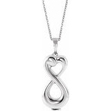 10K White Infinite Love Ash Holder 18" Necklace