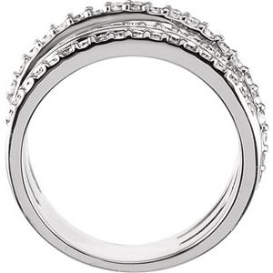 Platinum 1/2 CTW Natural Diamond Criss Cross Ring