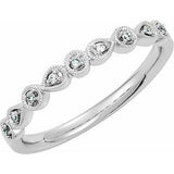 Platinum .04 CTW Natural Diamond Stackable Ring