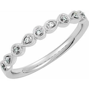 Platinum .04 CTW Natural Diamond Stackable Ring