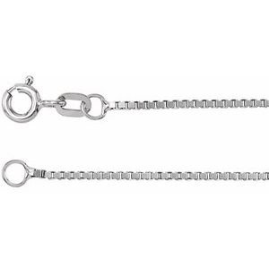 14K White 1.2 mm Box 18" Chain