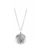 Sterling Silver 15 mm St. Christopher Medal 18” Necklace