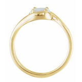 14K Yellow Natural White Opal Bypass Ring