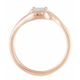 14K Rose Natural White Opal Bypass Ring