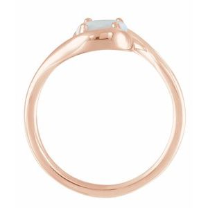 14K Rose Natural White Opal Bypass Ring