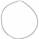 Sterling Silver 1.5 mm Black Leather 20" Cord