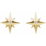 14K Yellow .03 CTW Natural Diamond Star Earrings