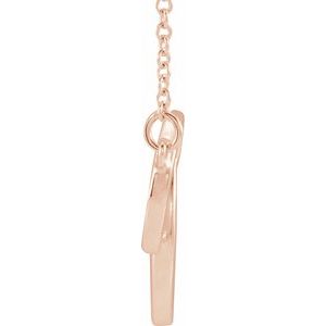 14K Rose Interlocking Circle 16-18" Necklace