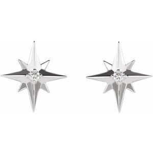 Platinum .03 CTW Natural Diamond Star Earrings