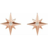 14K Rose .03 CTW Natural Diamond Star Earrings