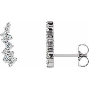 Platinum 1/3 CTW Natural Diamond Ear Climbers