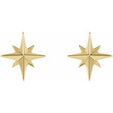14K Yellow Star Earrings