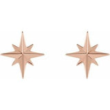 14K Rose Star Earrings