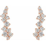14K Rose 1/3 CTW Natural Diamond Ear Climbers