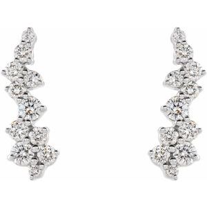 Sterling Silver 1/3 CTW Natural Diamond Ear Climbers