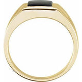 14K Yellow Natural Black Onyx Ring